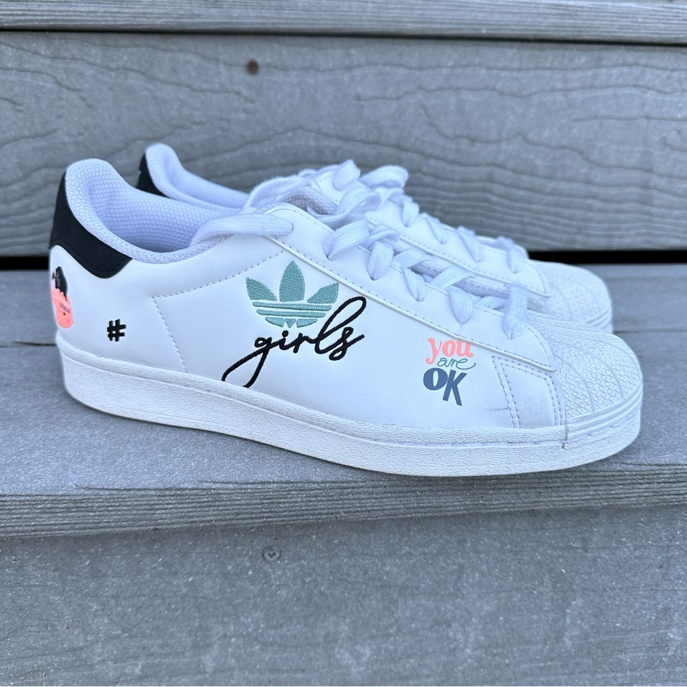 Adidas 2021 Superstar Pure J 'Self Love' Sneakers Cloud White, Black, Gold